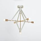 Lodge Chandelier Five_Painted_On_White-Hewn Brass